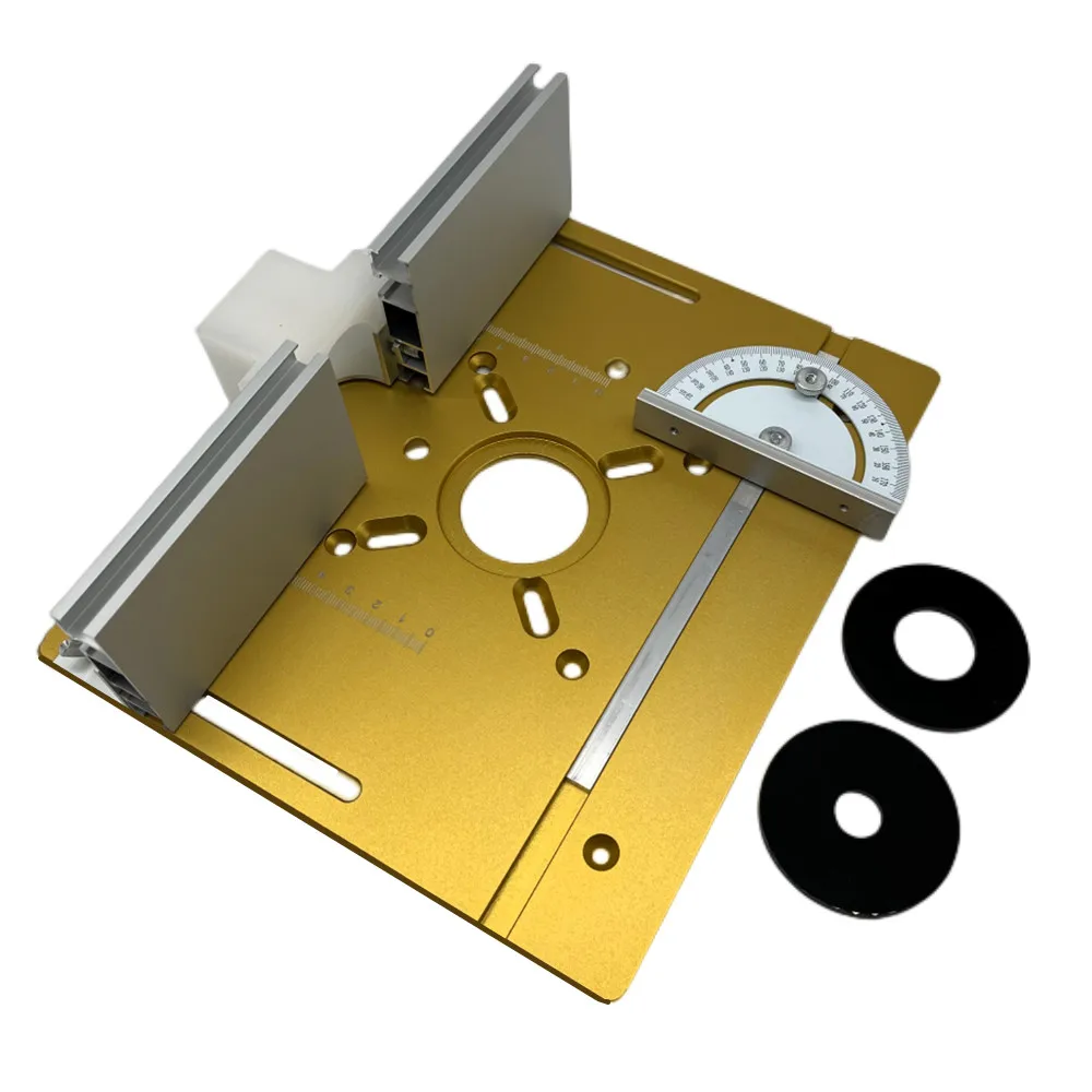 Router Table Board and Table Saw with Aluminum Alloy Insertion Plate,equipped with Precision Diagonal Joint Gauge and Backing