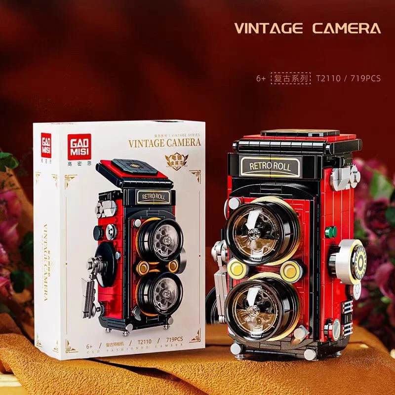 719PCS Idea Vintage Camera Radio Pendulum Clock Printer Building Block Model DIY Assembling Toy Collection Birthday Gifts