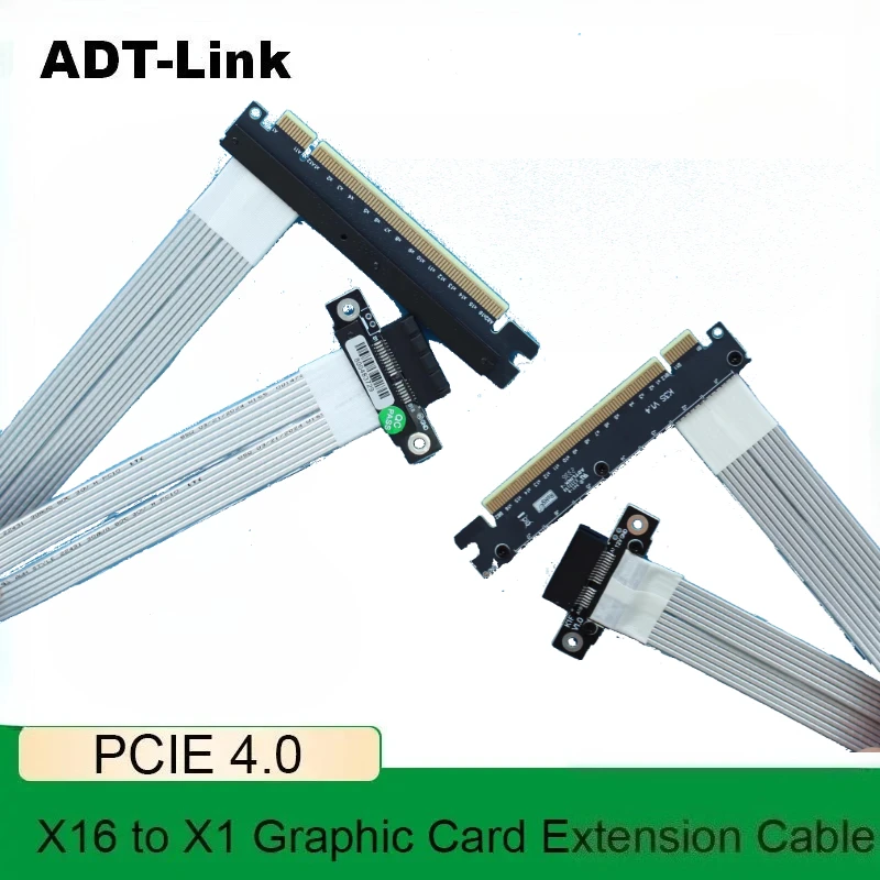 

Посеребренный провод 4.0 Riser PCI-E x16–x1 Удлинительный кабель PCI Express 1x «мама» на 16x «папа» Gen4.0 Удлинитель SSD GPU для материнской платы