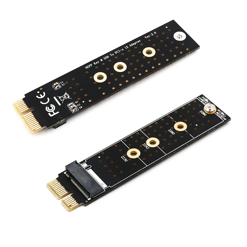 NEW PCIE to M2 Adapter Raiser PCI Express PCI E X1 to M.2 NVMe M Key Riser Aluminum Heatsink Supports 2230 2242 2260 2280 SSD M2