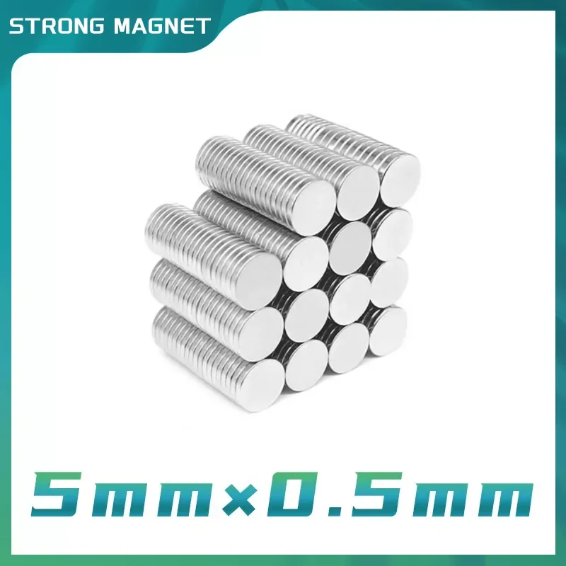 100 200 500 1000 2000 4000PC 5x0.5 Long Strong Powerful Magnets Disc Permanent Magnet 5x0.5mm Small Round Neodymium Magnet 5*0.5