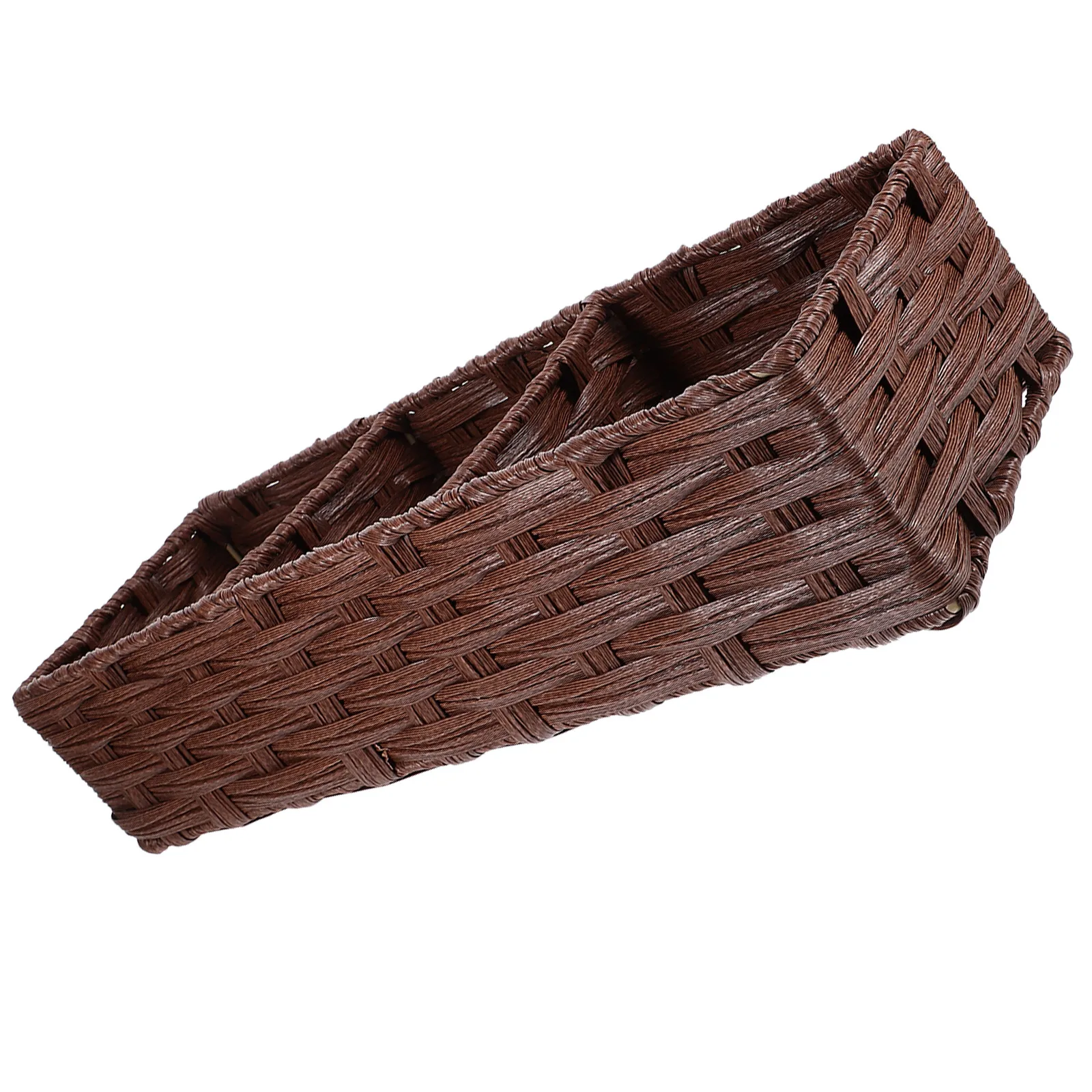 

Imitation Rattan Storage Basket Coffee 42x14 5x9 5cm Kitchen Bathroom ganizer Woven Basket Household Supplies Storage Box