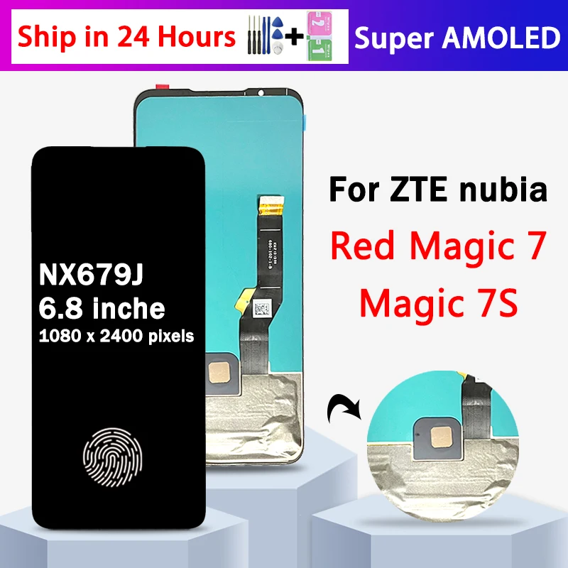 

6.8“Original 165Hz For ZTE nubia Red Magic RedMagic 7 7S NX679J LCD Display Screen+Touch Panel Digitizer Replacement