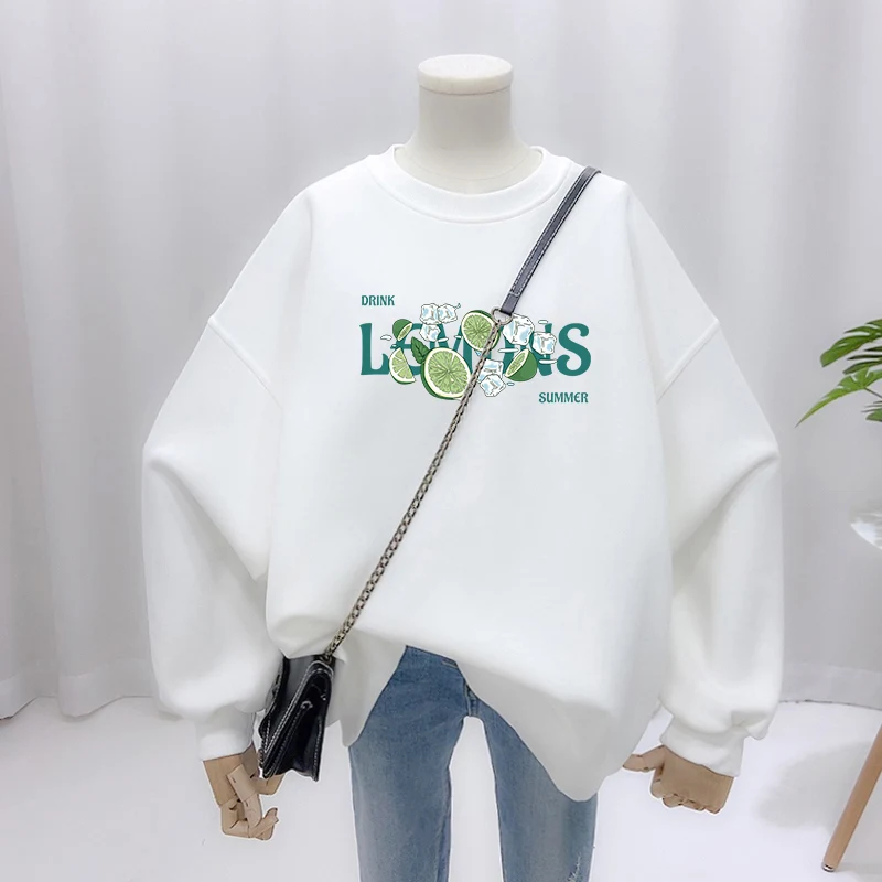 plus Size Women's Sweatshirt Loose Thin Long Sleeve Korean Style Hip Hop Trendy Brand Maternity Cover up Streetwear Top