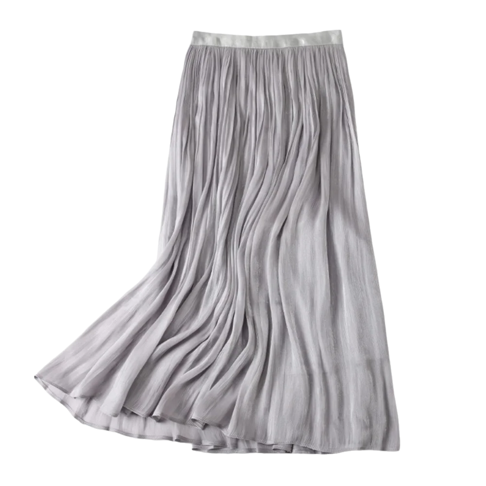 

Fashion Solid Color High Waist Skirt Comfortable Casual A- line Skirt Loose Long Skirt Women's