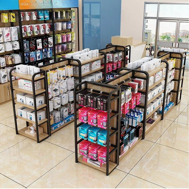 Display cabinet Supermarket shelf Display stand Multi-layer snack hook rack Display rack Middle island rack Double-sided