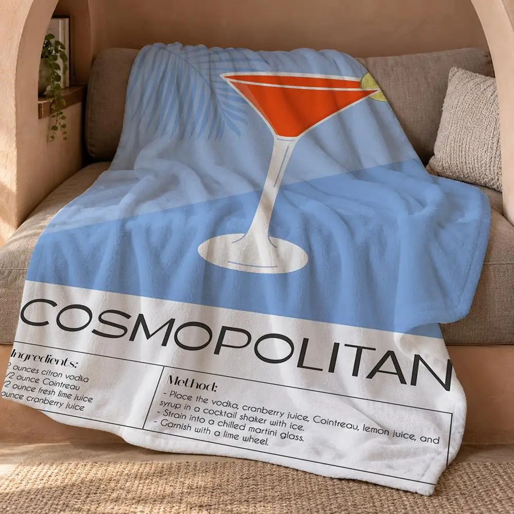 Cocktail Recipes Throw Double Sided Flannel Throw Blanket Soft Travel Camping Sofa Bed Home