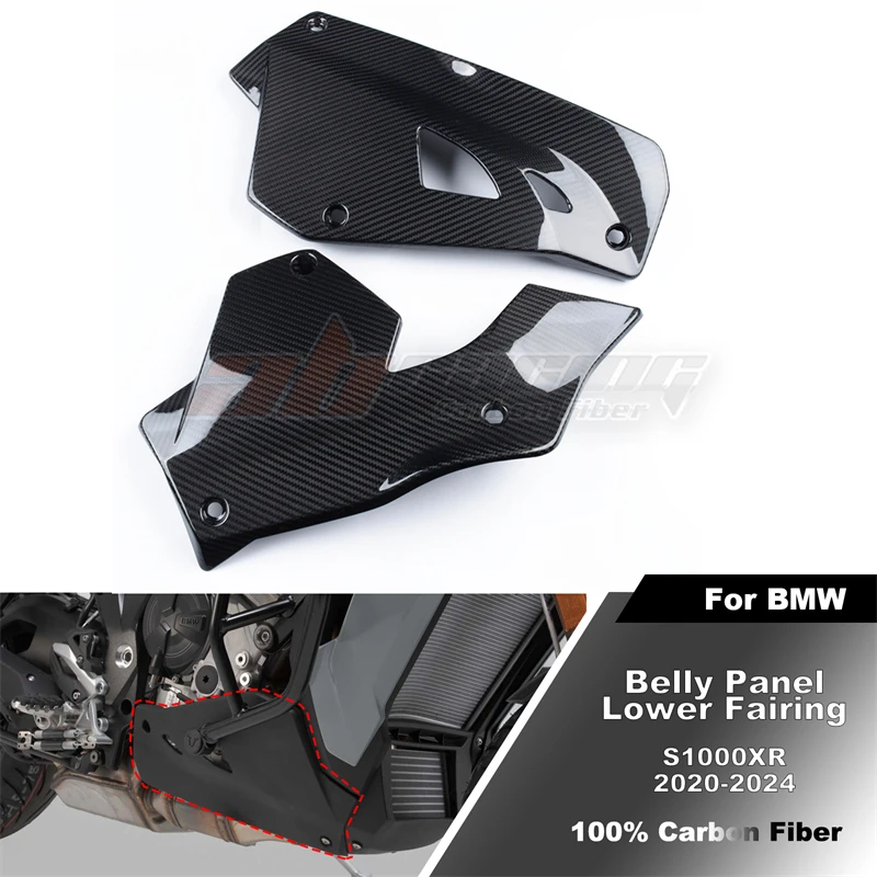 For BMW S1000XR 2020-2024 Lowing Fairing Belly Panels Trim Cowlings Full Carbon Fiber 100%