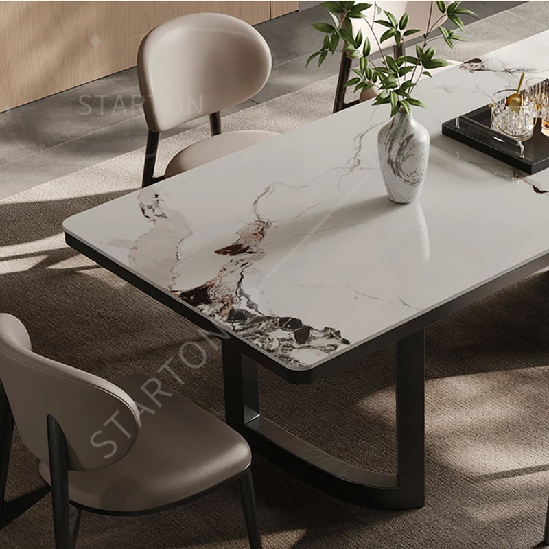 Ceramic Dining Table Service Marble Dinning Tables Sets Round Luxury Reception Designer Coffee Mesa Plegable Elegant Room