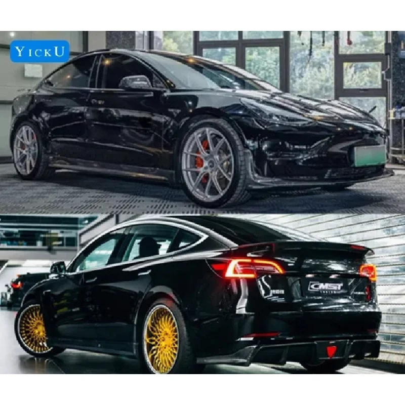 Factory hot salesGood Quality Body Kit for s Model 3 Upgrade CMST Style Body Kit Front Lip Side Skirts Rear Diffuser Spoiler Car