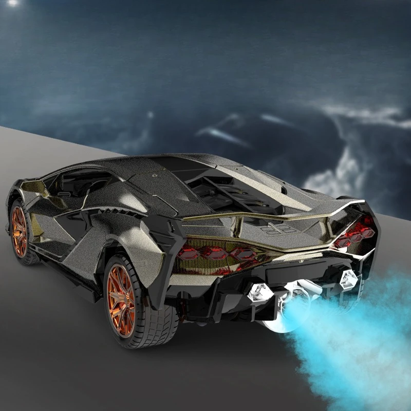 Coche deportivo acústico-óptico de aleación de pulverización 1:24, modelo de simulación, coche de juguete, modelo de coche de aleación fundido a presión coleccionable