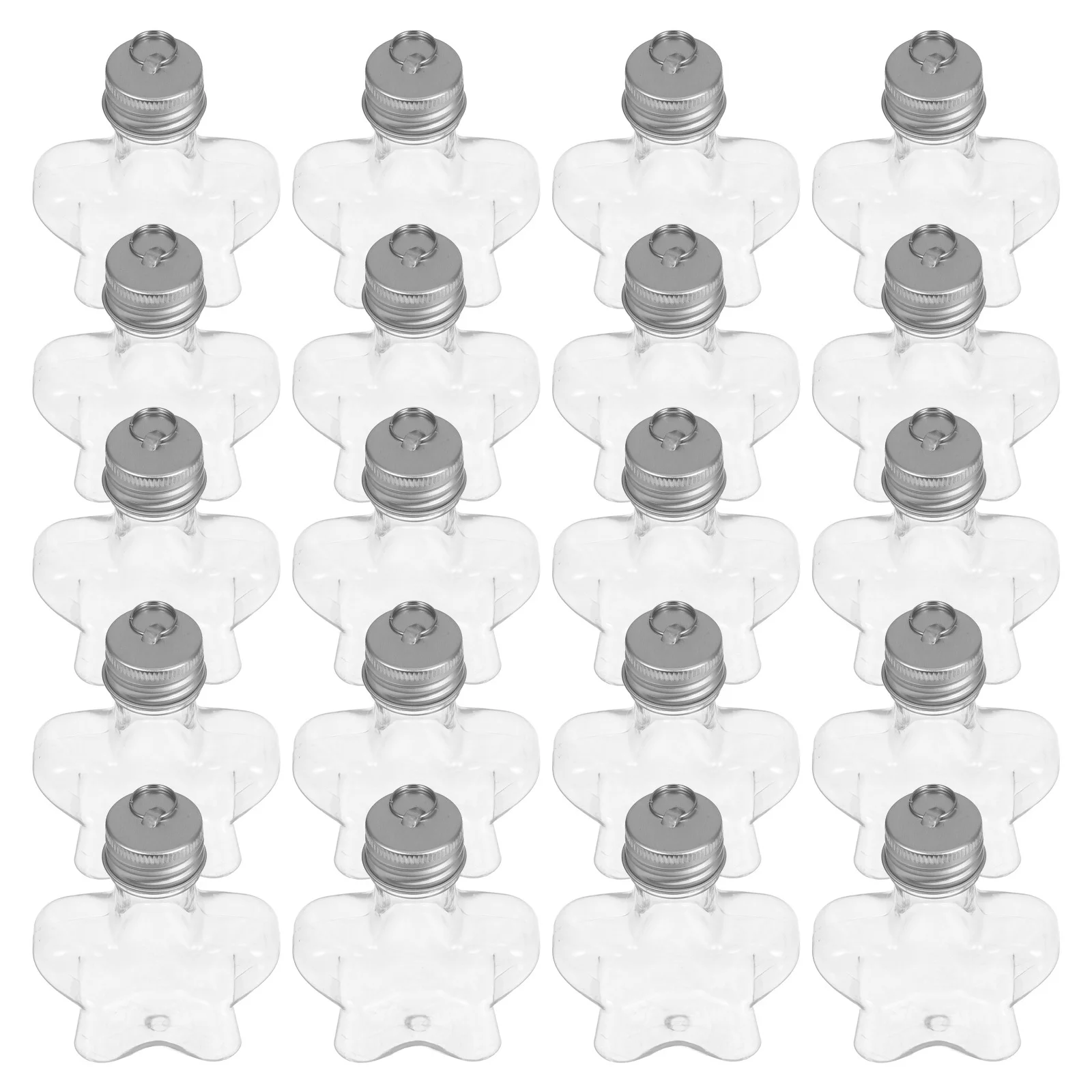 

20pcs Star Shape Fillable Baubles Clear Plastic Hanging Ornaments For Diy Craft Christmas Decorations Reusable Wishing Bottle