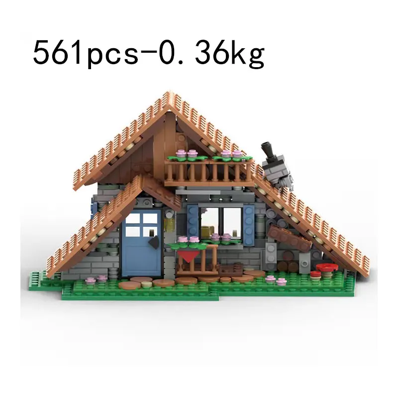 MOC-234924 561pcs Small Particle Assembled Building Blocks Stereoscopic Architecture Small House Model Toy Gift