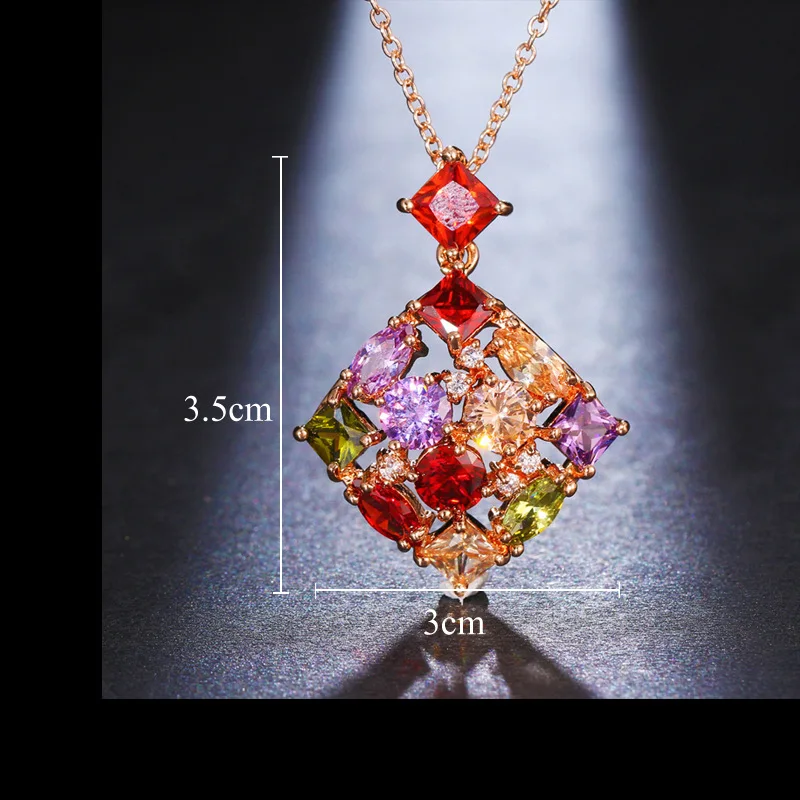 SUGO 2022 Summer New Arrival Fashion Retro Classic Rose Gold Color Zirconia Necklaces for Charming Women Trend Jewelry Gift