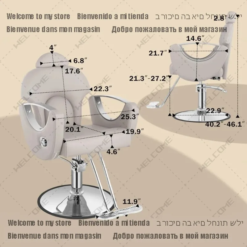 Kursi Salon, kursi Salon, tinggi dapat disesuaikan, dilengkapi dengan PUM hidrolik profesional, kursi Salon tukang cukur