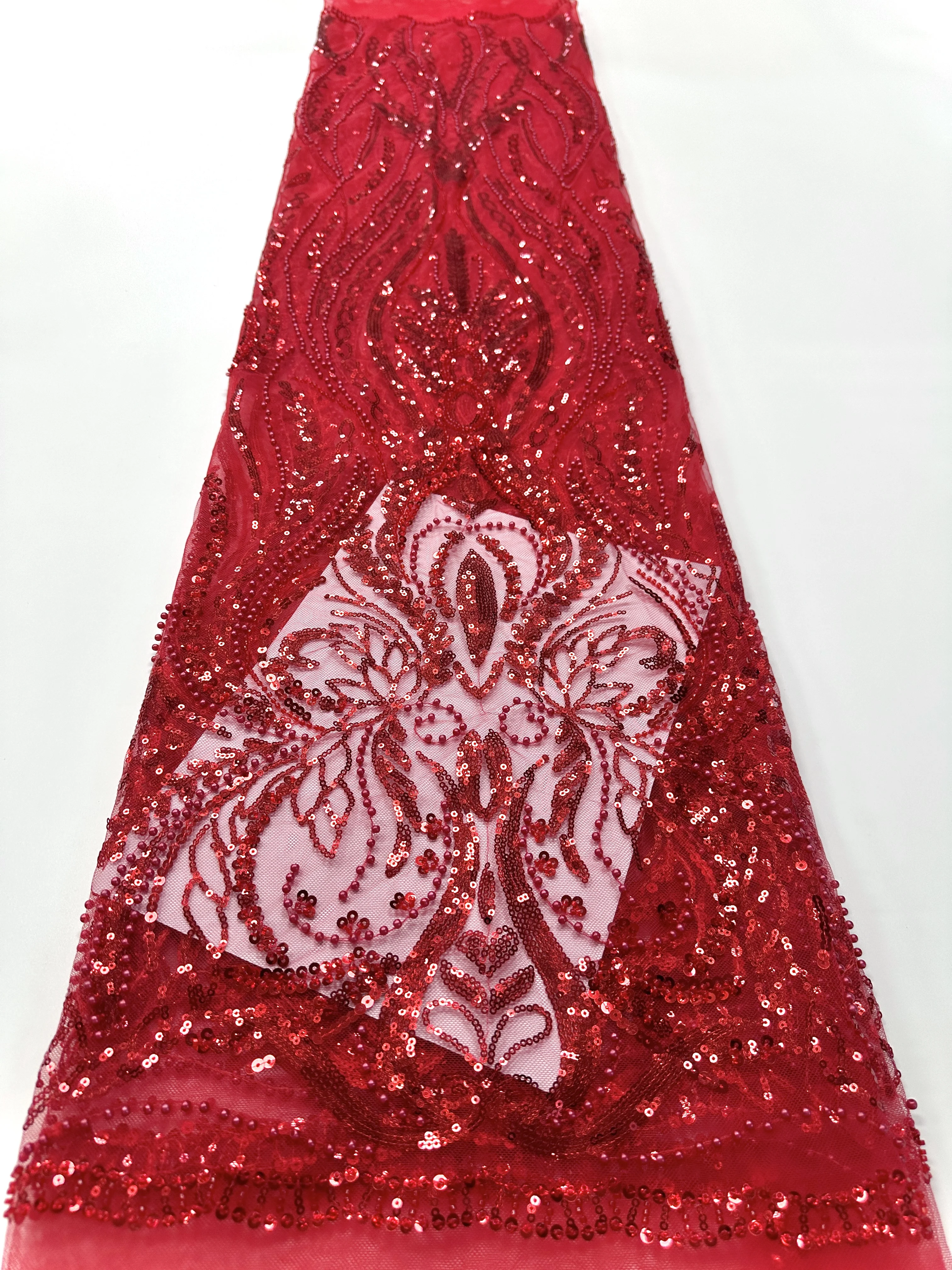 녹색 비즈 레이스 원단 프랑스 튤 자수 레이스 고품질 아프리카 스팽글 비즈 원단 여성 웨딩 드레스 5야드