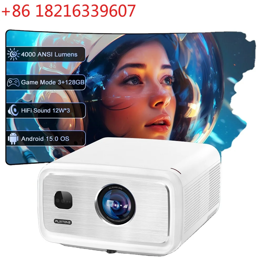YAO Flixtone D10S Projector 1080P Projector Supporting 4K with V660 Chip MEMC Auto Focus