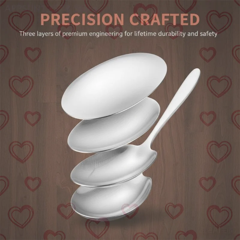 

Large Stainless Steel Rice Spoon Ergonomic Metal Serving Spoon Kitchen Flatware Spoon Durable Thickening Long Handle Spoon
