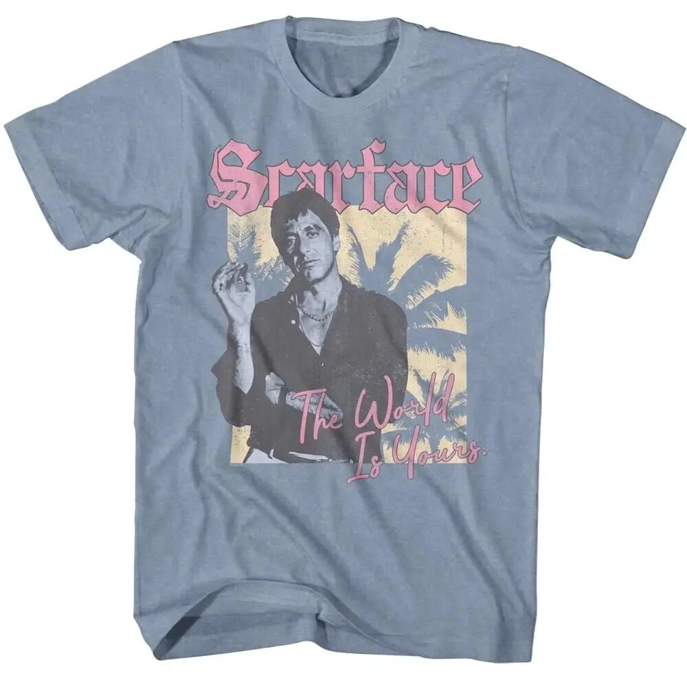 Scarface Postcard From Miami Men'S T Shirt Tony Montana The World Is Yours