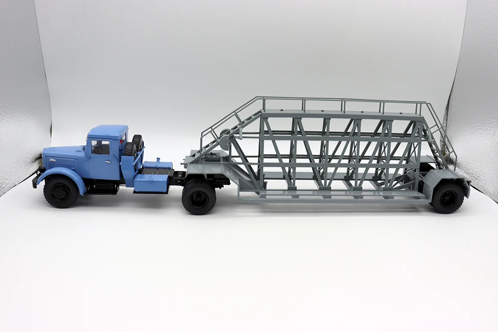 NEW SSM 1:43 Scale MAZ-200B with Semi Trailer Prefab USSR Long Truck Models For collection gift