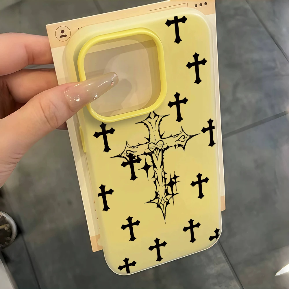 Für iPhone 17 15 16 14 Pro Max Hülle Plus Kreative Kreuz-Abdeckung Für iPhone 13 11 12 17 ProMax XS XR XS 7 8 Plus Bonbonfarbene Hüllen – Detail 6