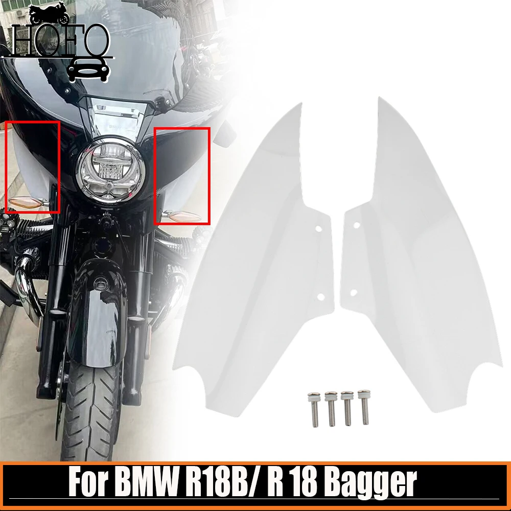 For BMW R18B/ R 18 Bagger Motorcycle Upper Fairing Air Deflector Side Wing Windshield Smoked/Transparent