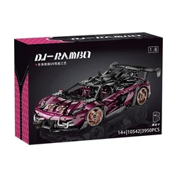 재고 MOC 테크니컬 SVJ 럭셔리카 로고 RC 빌딩 블록, 벽돌 조립 모델 DIY 장난감, 어린이 크리스마스 선물 세트, 10542