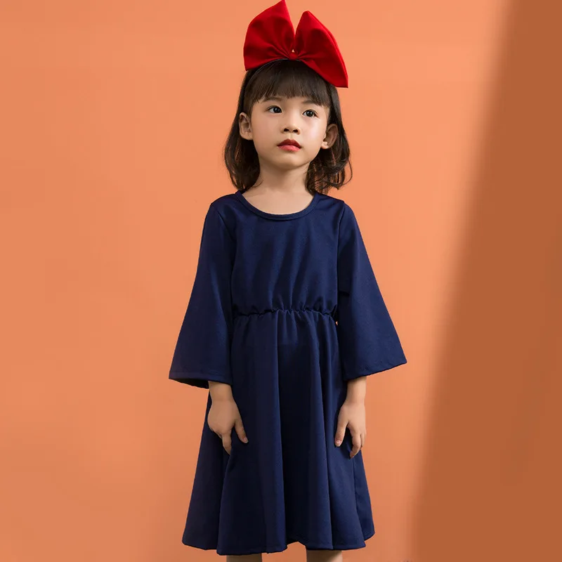 Halloween Children's Costumes Little Witch Delivery Dress Japanese Anime Cos Kiki Costume Girls Blue Dress Set