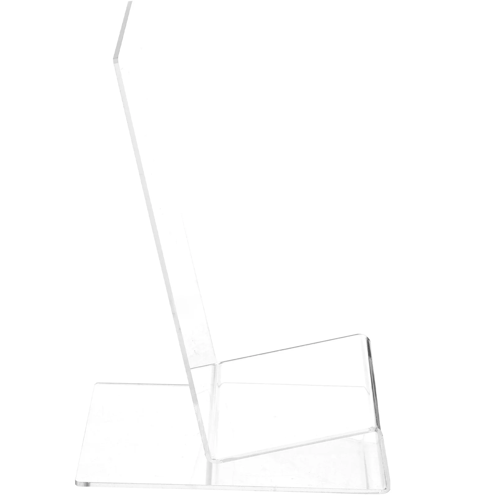

L-Shaped Display Book Stand For Books Cookbooks Sheet Music Tablets Acrylic Transparent Bookshelf File Stand Desktop Organizer