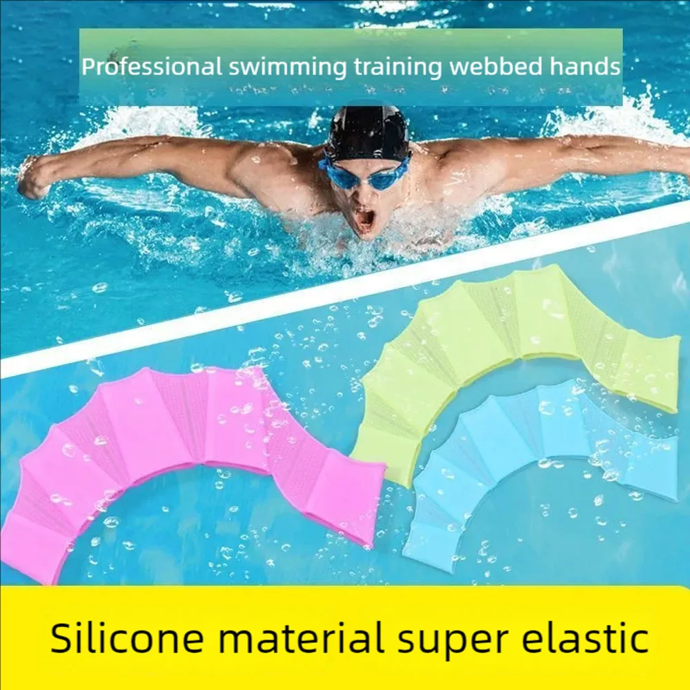 Silikonowe płetwy pływackie Flipper mężczyźni kobiety dziecko basen sportowy profesjonalny trening palec ręka płetwate rękawice do nurkowania akcesoria — zdjęcie 6