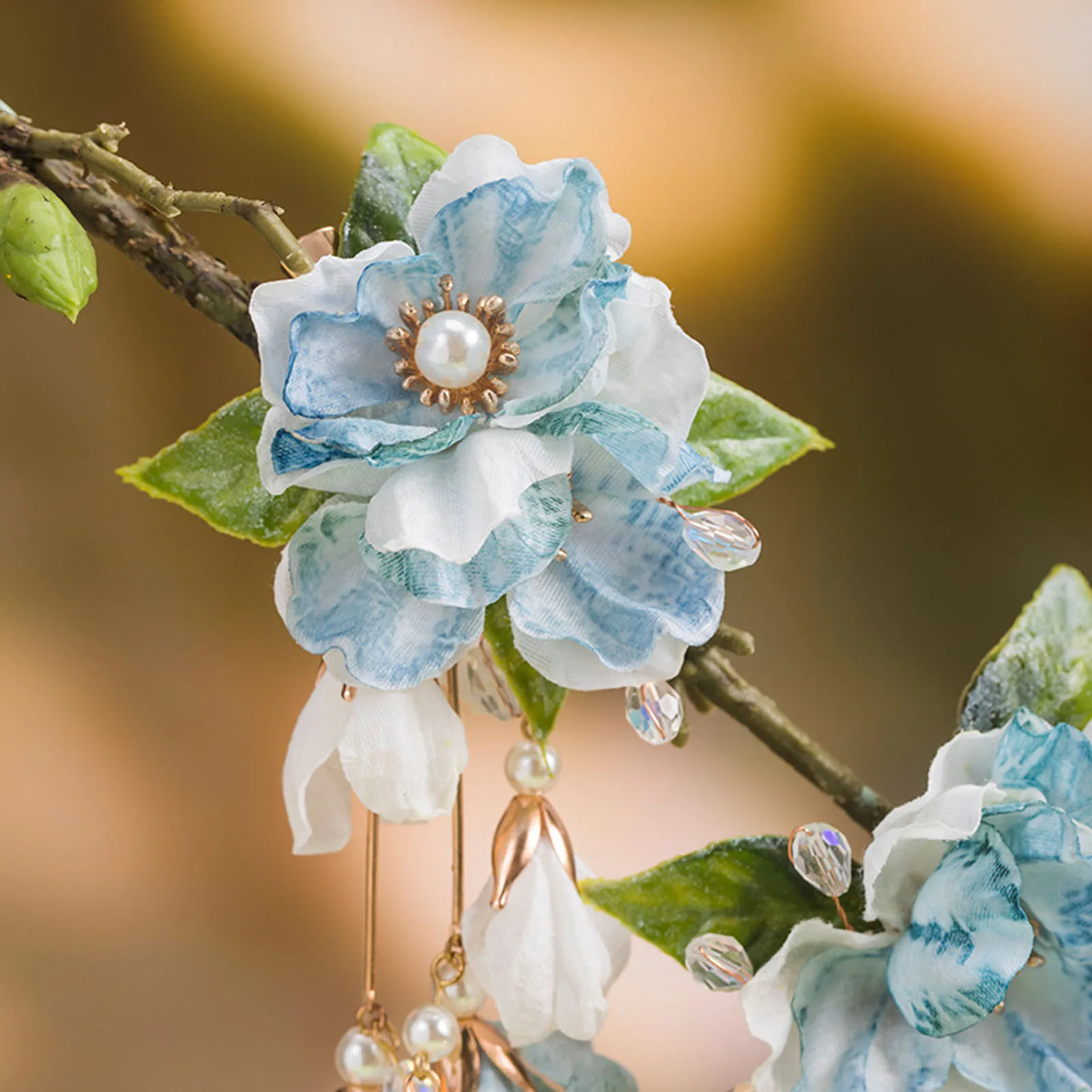 Blumen seite Haars pange für Frauen Vintage Fransen Kopf bedeckung stabiler Griff Kopf bedeckung für Geburtstag Bühne Party Frisur machen