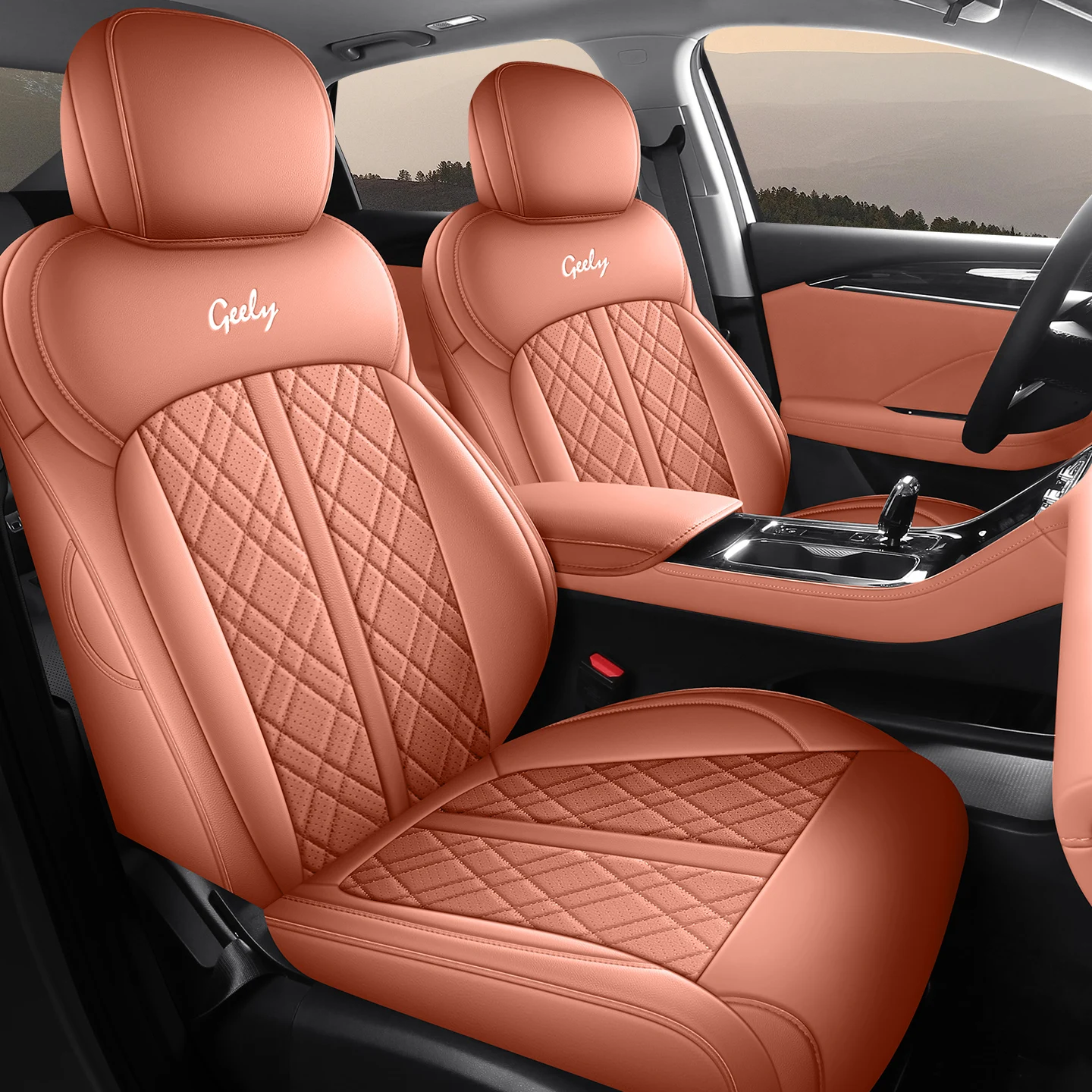 5 Seats Full Surround Leather Car Seat Covers Fit All New Geely Emgrand 2026 Fifth Gen Waterproof Anti-slip Seat Protector
