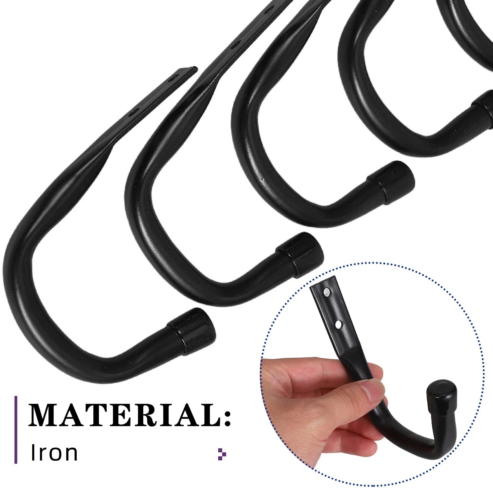 6Pcs Heavy Duty Garage Hooks Wall Mount Hanging Brackets for Bikes Motorcycles Canoes Kayaks Skis Boats Tools Garden Equipment