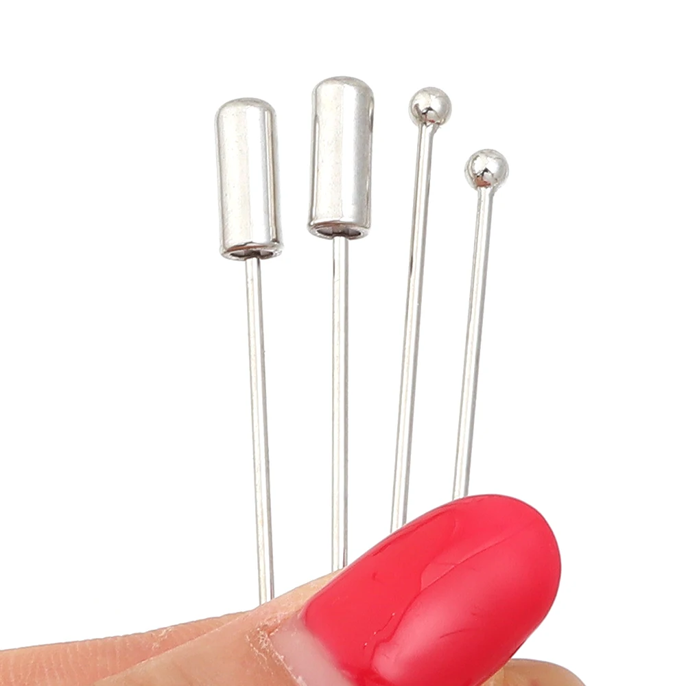 10pcs/lot 60 90mm Copper Rhodium Hat Brooch Pins Diy With Stopper Safety Pins Metal Brooch Lapel Pins For DIY Jewelry Marking view 3