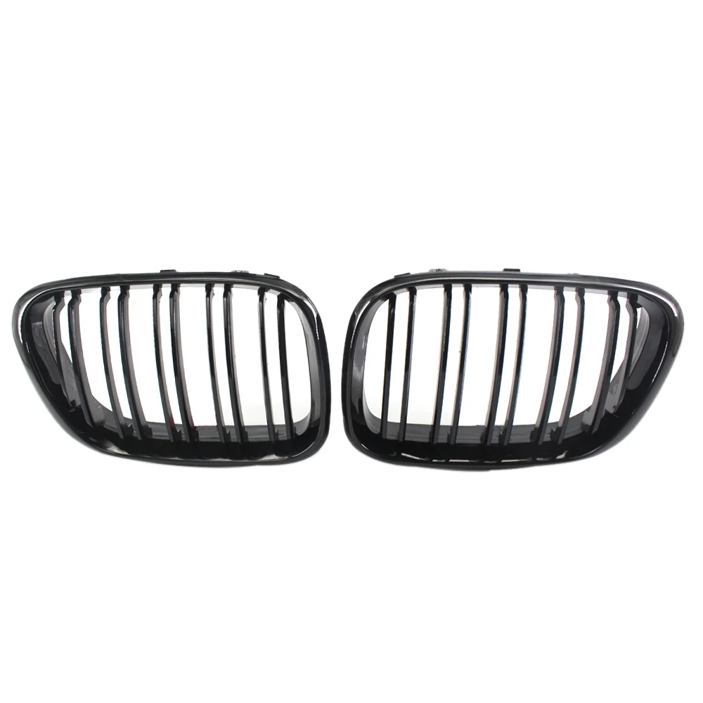 Front Grill Grilles Kidney Grill Replacement for BMW X5 E53 1998-2003 Double Slat Sport Style Gloss Black