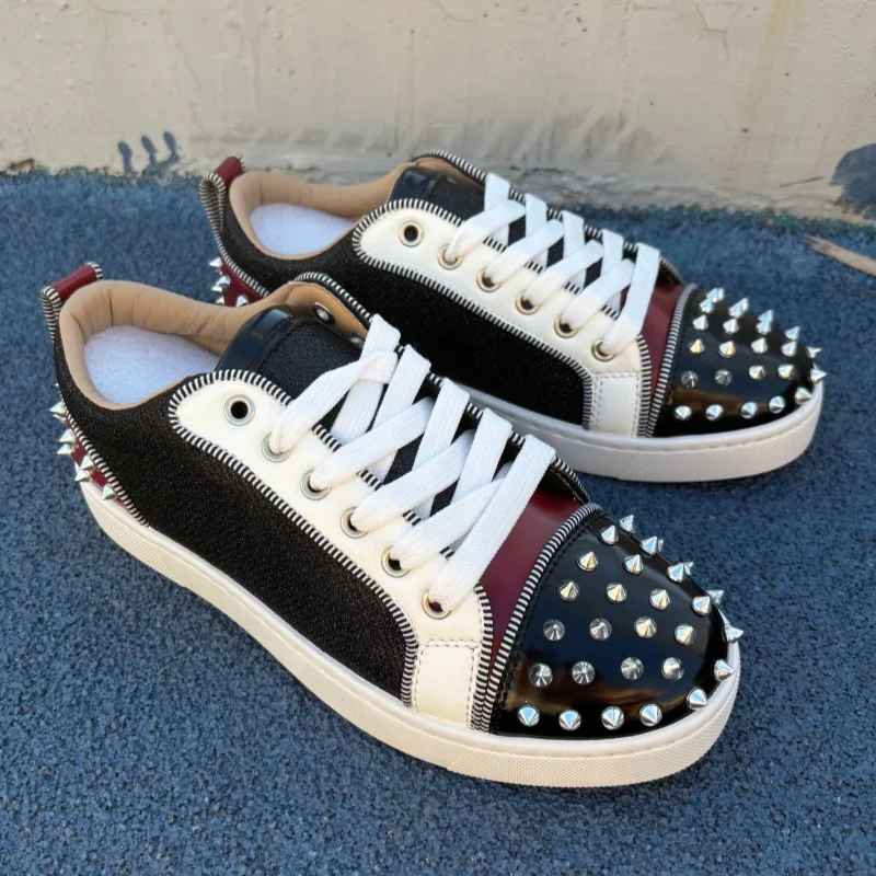 

Роскошные дизайнерские мужские повседневные кроссовки с заклепками, универсальные повседневные кроссовки разных цветов, модная спортивная обувь большого размера, крутой мальчик