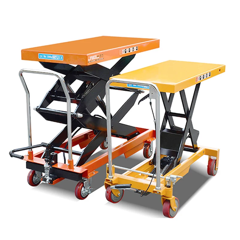 Electric Lift Truck Mobile Hydraulic Transport Platform Load 300-1000KG Scissor Hinge Lifting Structure