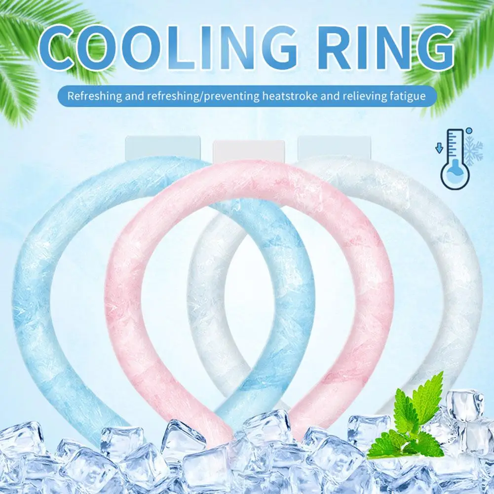 Neck Cooling Tube Wraps Ice Ring Neck Cooler Personal Ice Pack Wrap for Hot Weather Gel Reusable Ice Ring Neck Cooler