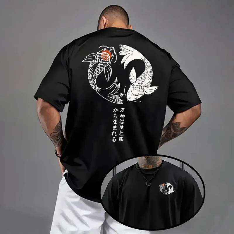 Sommerliches, tägliches, lässiges Mode-Kurzarm-Oberteil, hochwertige T-Shirts aus 100 % Baumwolle, Herren-T-Shirt im Harajuku-Stil, japanisches Muster-T-Shirt