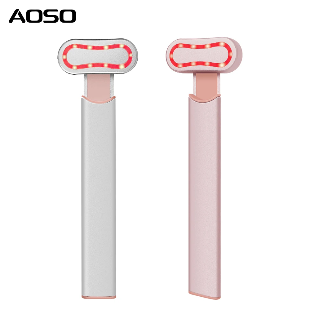 (리프트 & 탄력, 잔주름 감소) 마이크로커런트 마사지 완드 컬러 라이트 테라피 + EMS 기능을 갖춘 홈 아이 리쥬버네이션 디바이스