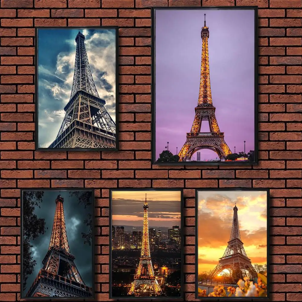 

P-Paris Eiffel Art T-Tower Poster Prints Wall Art Painting Picture Gift Living Room Bar Restaurant Dec Sticker Large