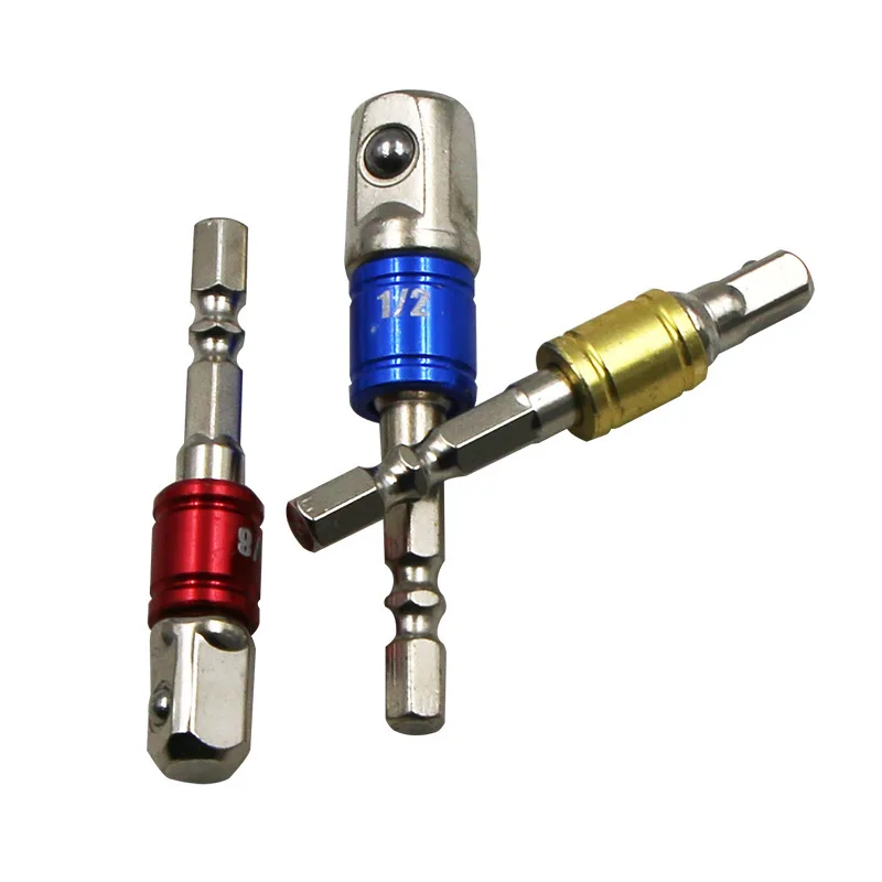 HILIXUN 3/8 Air Batch Electric Sleeve Connecting Conversion Rod Hexagonal Handle Rotating Square Head Sleeve Connecting Rod