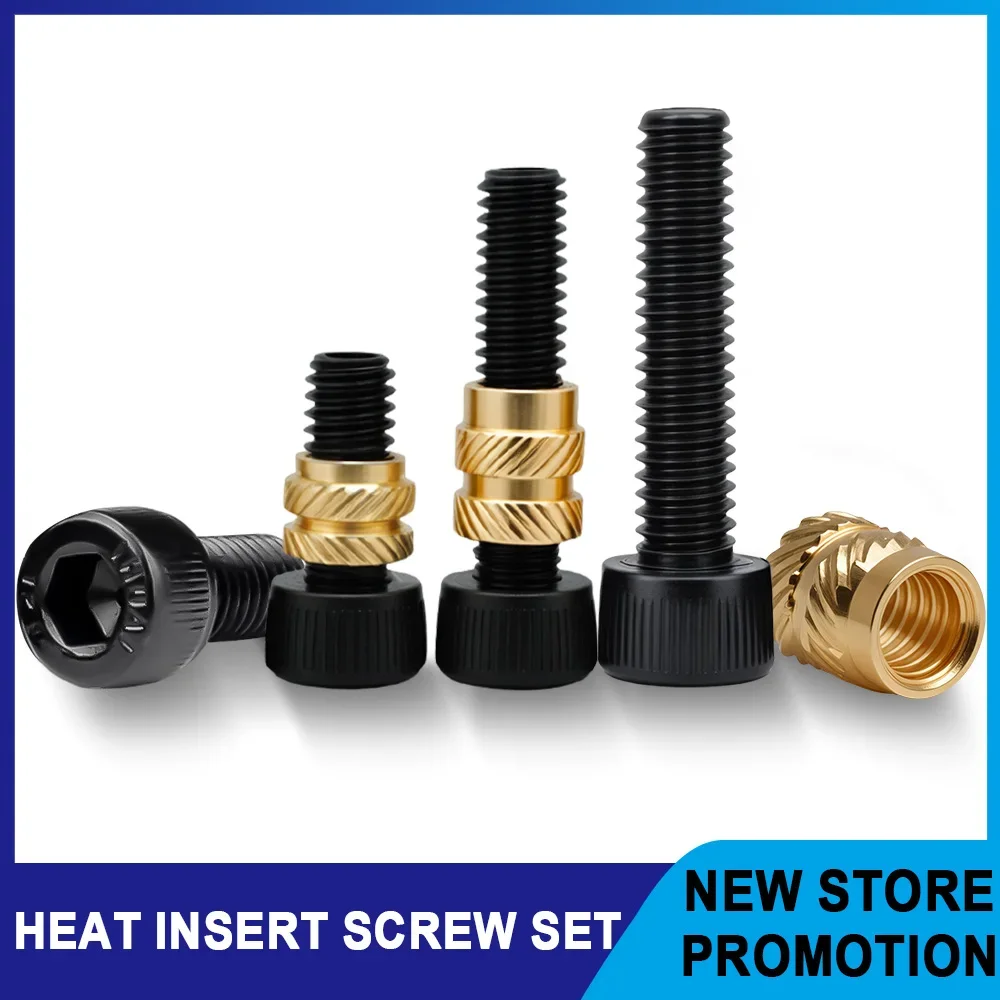 Messing Heat Set Einsatz Mutter Schraube Innensechskant Bolzen Kit M2 M2,5 M3 M4 M5 M6 Hot Melt Spritzguss Einbettung Einsätze Gewinde Mutter