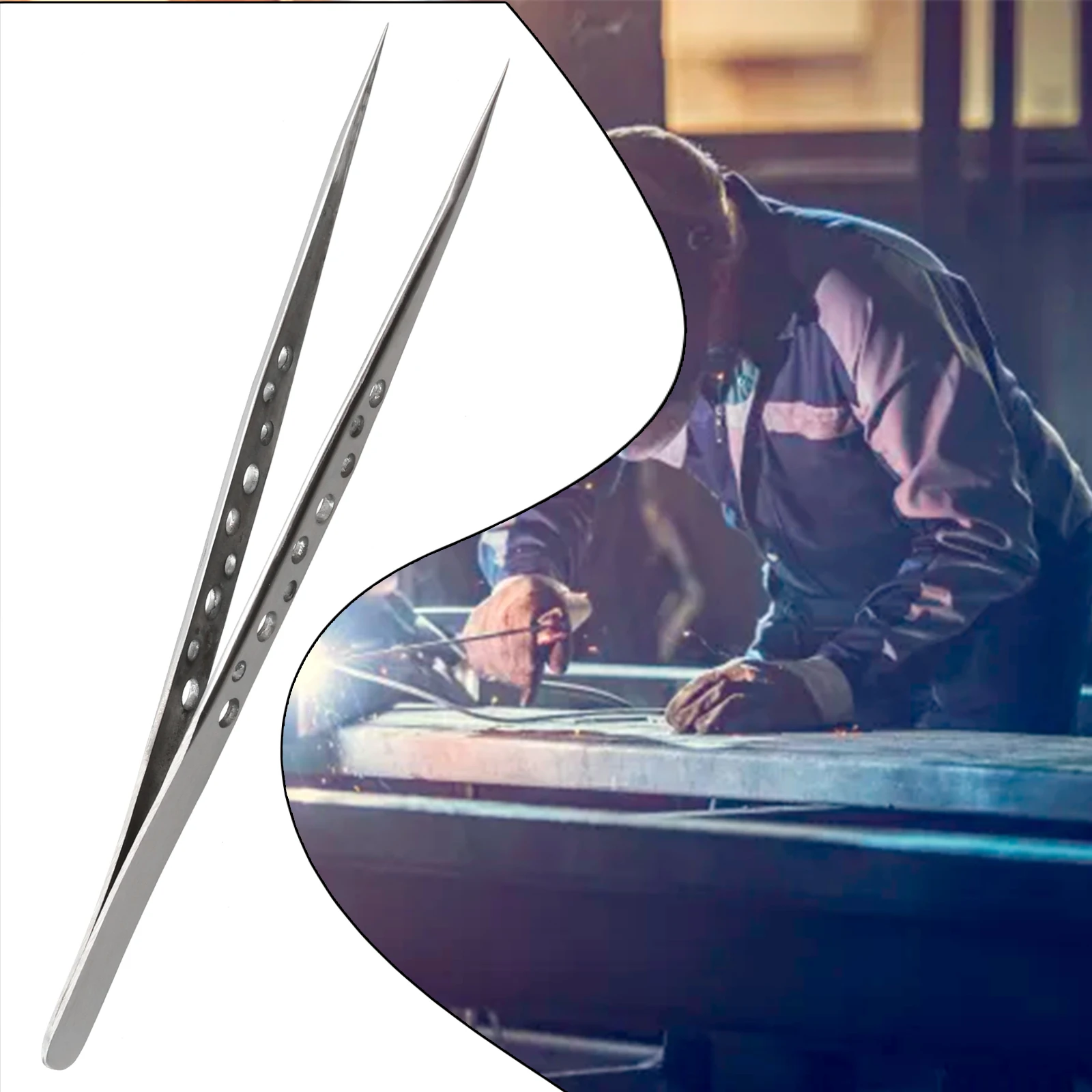Portable Precision Industrial Tweezers Anti-static Magnetic Stainless Steel Tweezers For Electronics Soldering Repair Hand Tool