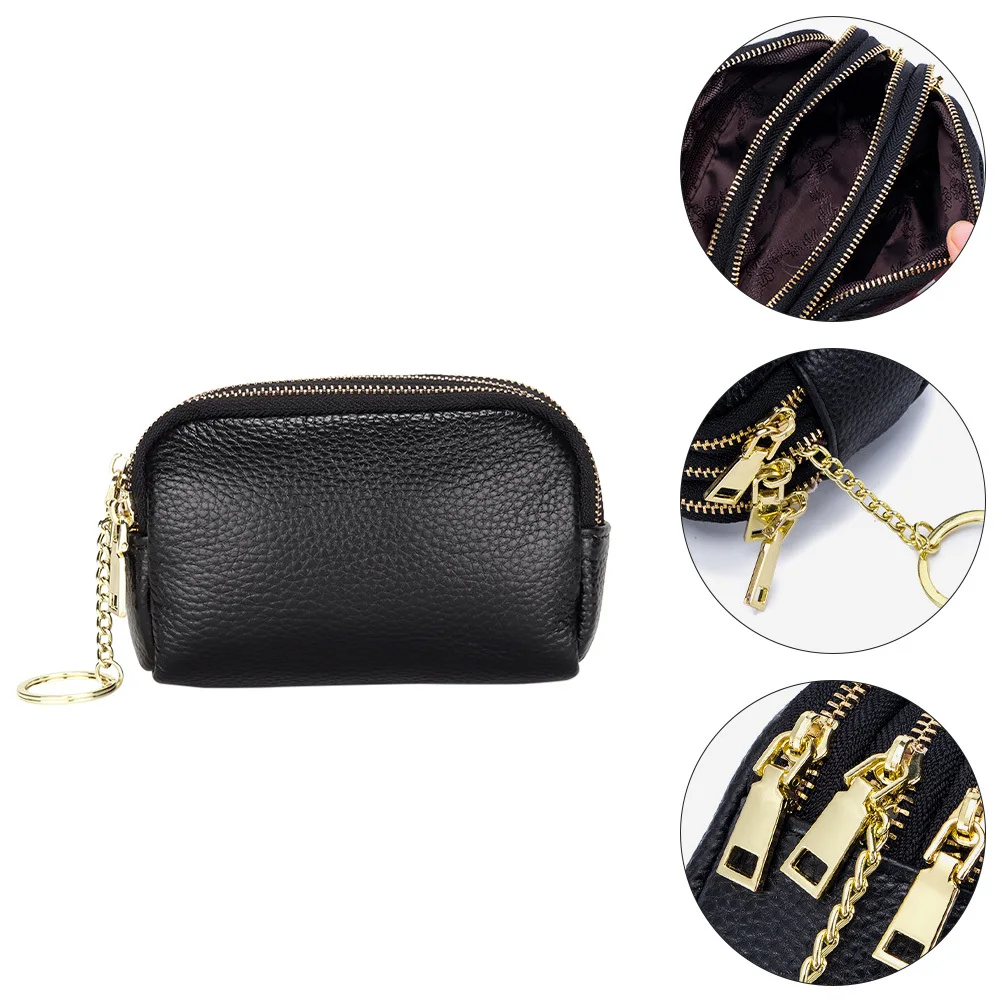 1 قطعة محفظة جلد البقر عملة الحقيبة انغلق تغيير الحقيبة للنساء سعة كبيرة حقيبة صغيرة مع حلقة المفاتيح مريحة #3