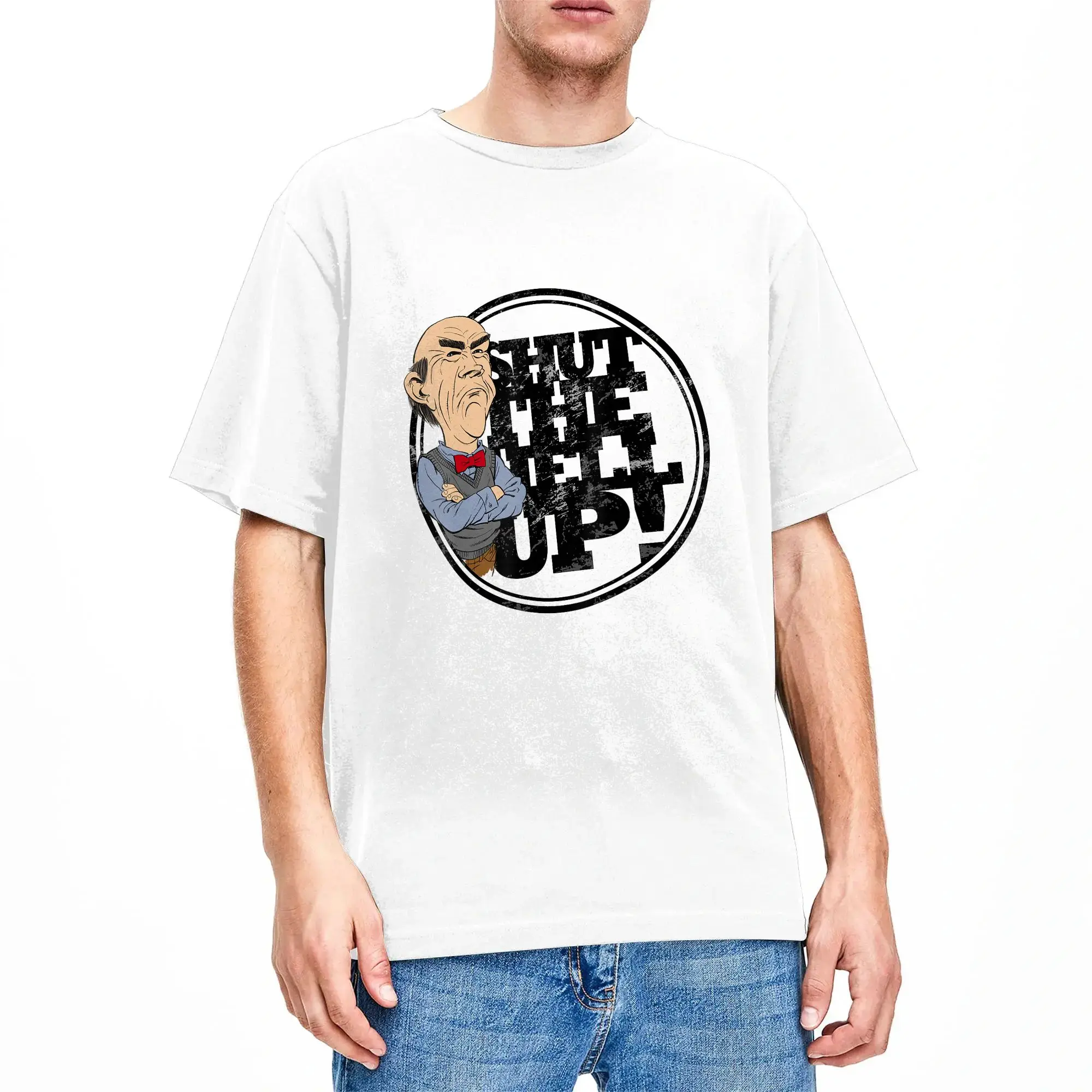 Jeff Dunham Shut The Hell Up Walter Shirt T-Shirt Short Sleeves Y2K Basic Tshirt Summer Cotton 4XL 5XL 6XL Clothing