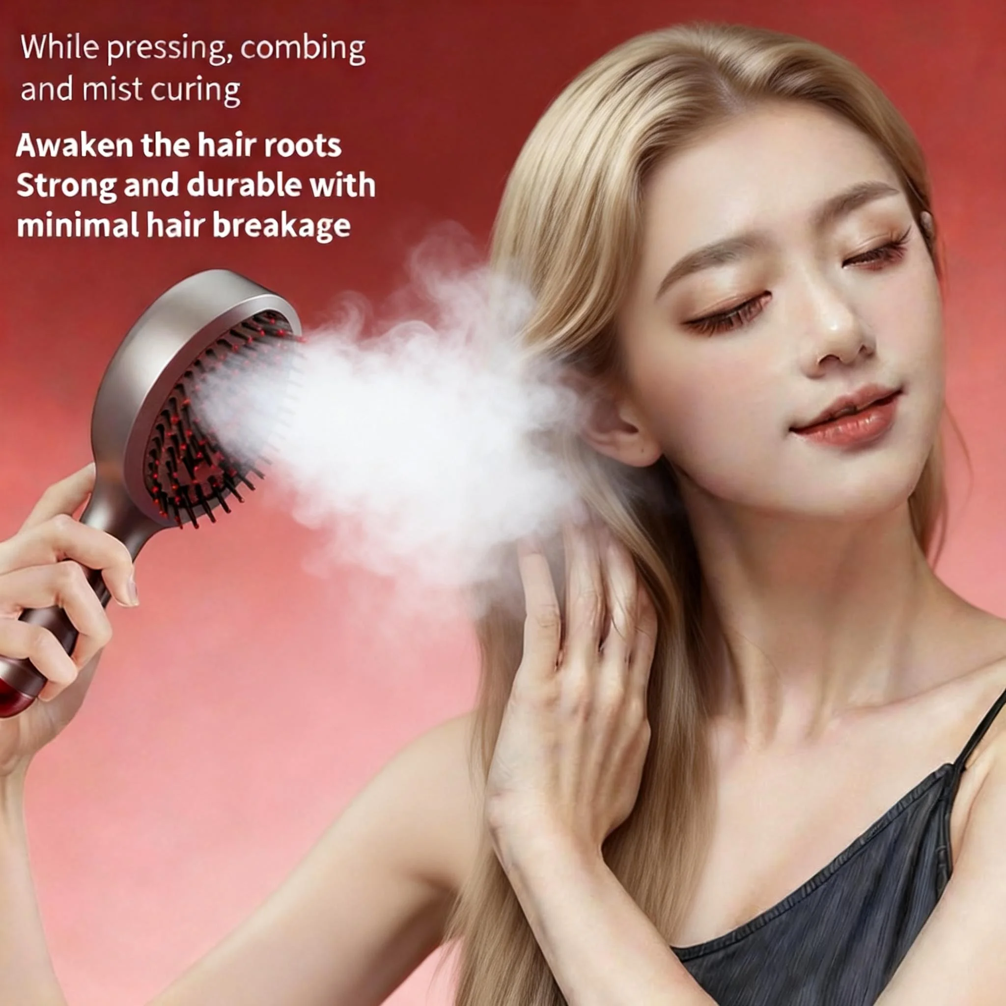 

Electric Red Light Massage Spray Comb, Anti-Hair Loss, Scalp Care Hair Growth Brush, Essential Oil Infusion Hair Care Device