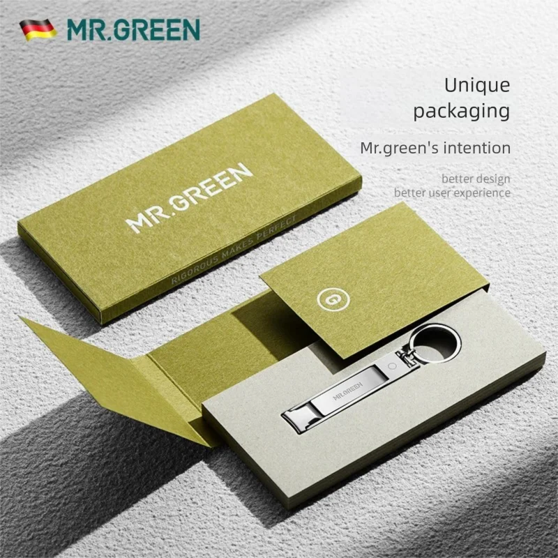 Mr.green-超薄型の折りたたみ式つま先爪切り,ステンレス鋼のキーホルダー,高品質のマニキュアツール,卸売