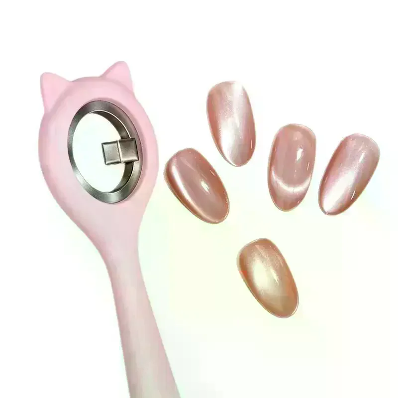 3-Second Hollow Cat Eye Magnet Strong Power Ring With Handle Magnet Fast Black Hole Effect For Magnetic Nail Art Beginner