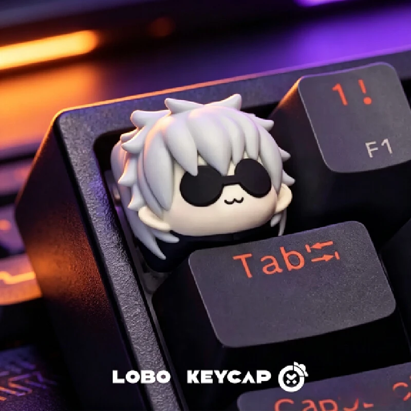 Keycap Artisan Anime - 呪術廻戦、五条悟、職人技によるキーキャップ、レジン製、カスタムキーキャップ、MXスイッチ対応、メカニカルキーボード用、アニメ、Escキー用キーキャップ、コレクションアイテム、ギフト